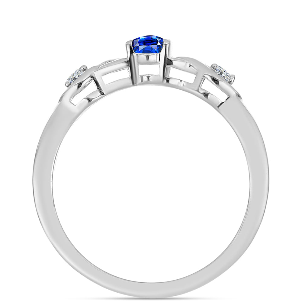 Anillo de Plata con Zafiro Azul Australiano y Topacio Blanco 2 