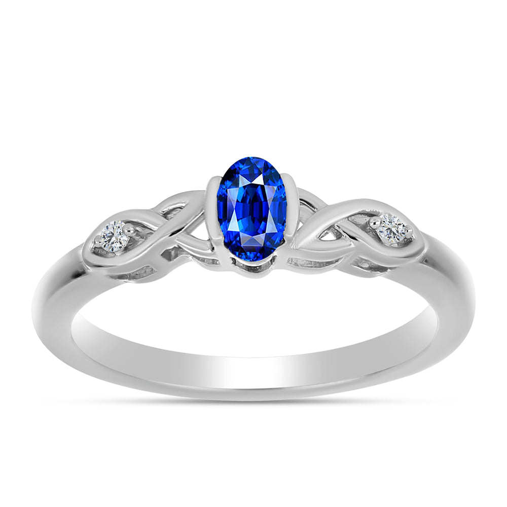 Anillo de Plata con Zafiro Azul Australiano y Topacio Blanco