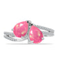 Anillo de Plata con Ópalo Rosa de Lega Dembi y Topacio Blanco
