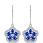 Pendientes de Plata con Zafiro Azul Australiano y Topacio Blanco