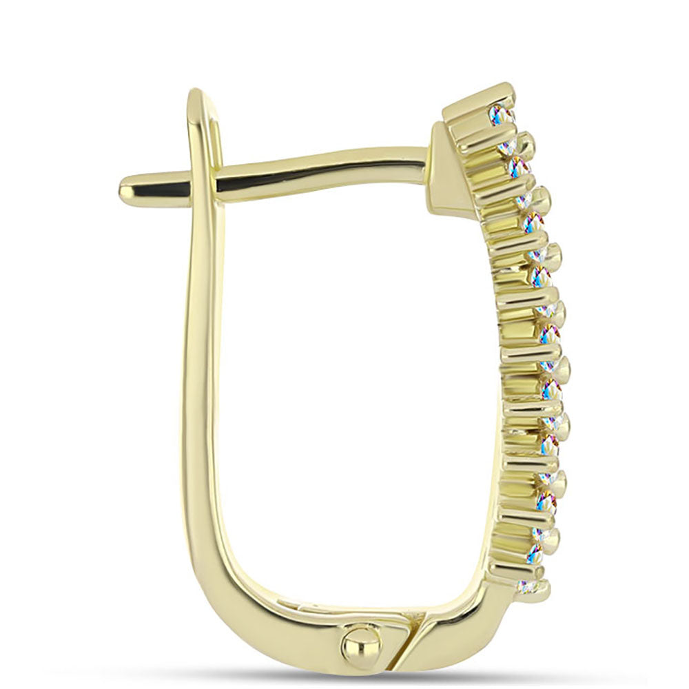 Pendientes de Plata Bañada en Oro con Moisanita hielo