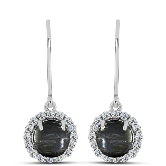 Pendientes de Plata con Jaspe Picasso y Topacio Blanco