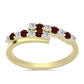 Anillo de Plata Bañada en Oro con Granate Barton y Topacio Blanco