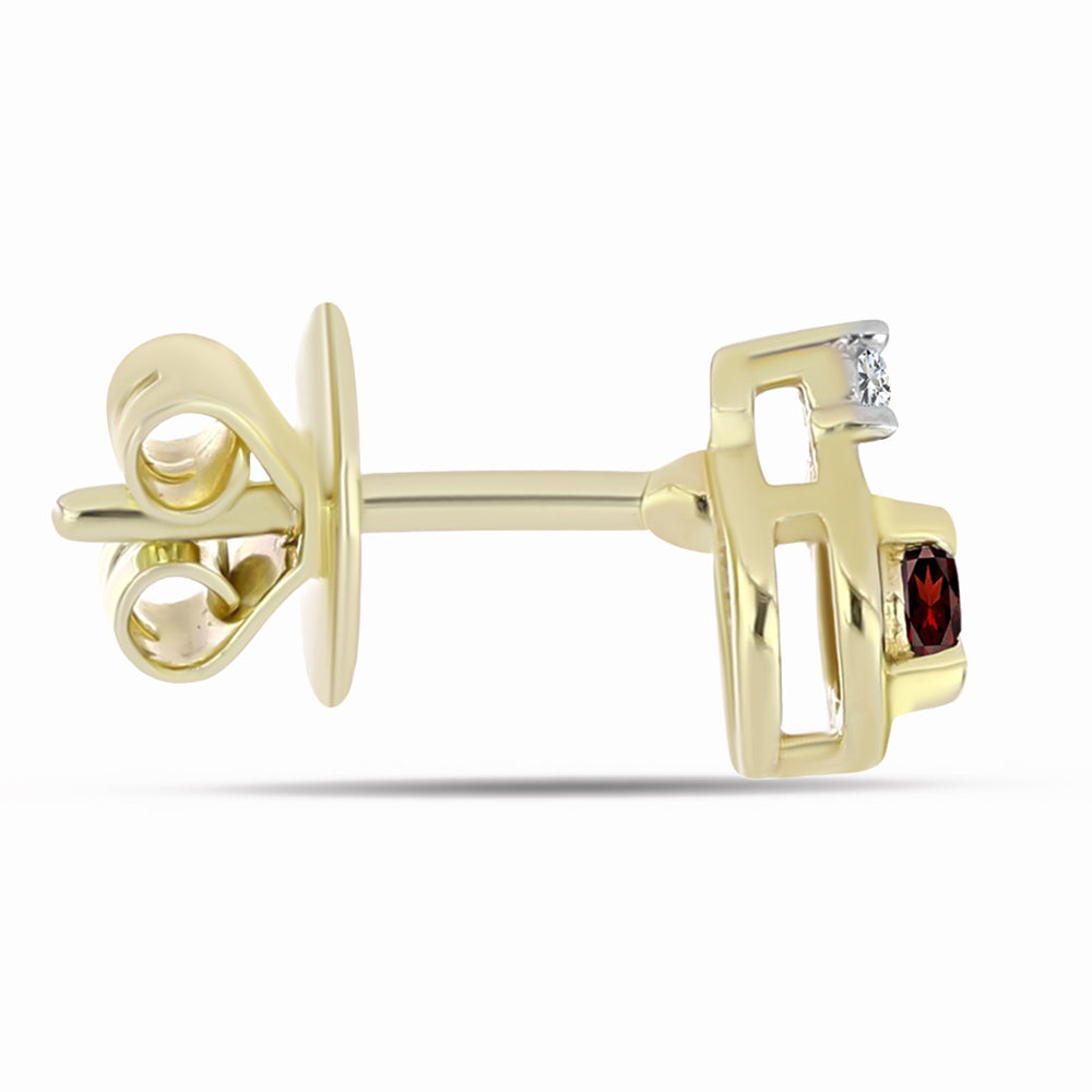 Pendientes de Plata Bañada en Oro con Granate Barton y Topacio Blanco 2 