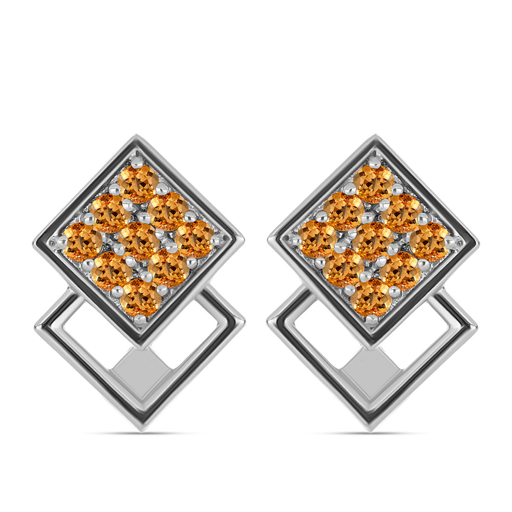 Pendientes de Plata con Topacio amarillo imperial