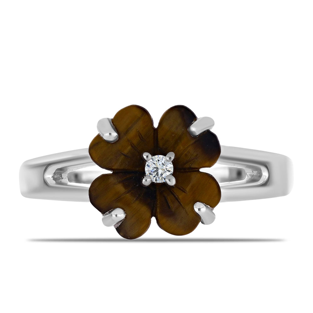 Anillo de Plata con Jaspe Picasso y Topacio Blanco 1 