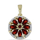 Colgante de Plata Bañada en Oro con Granate Barton y Topacio Blanco