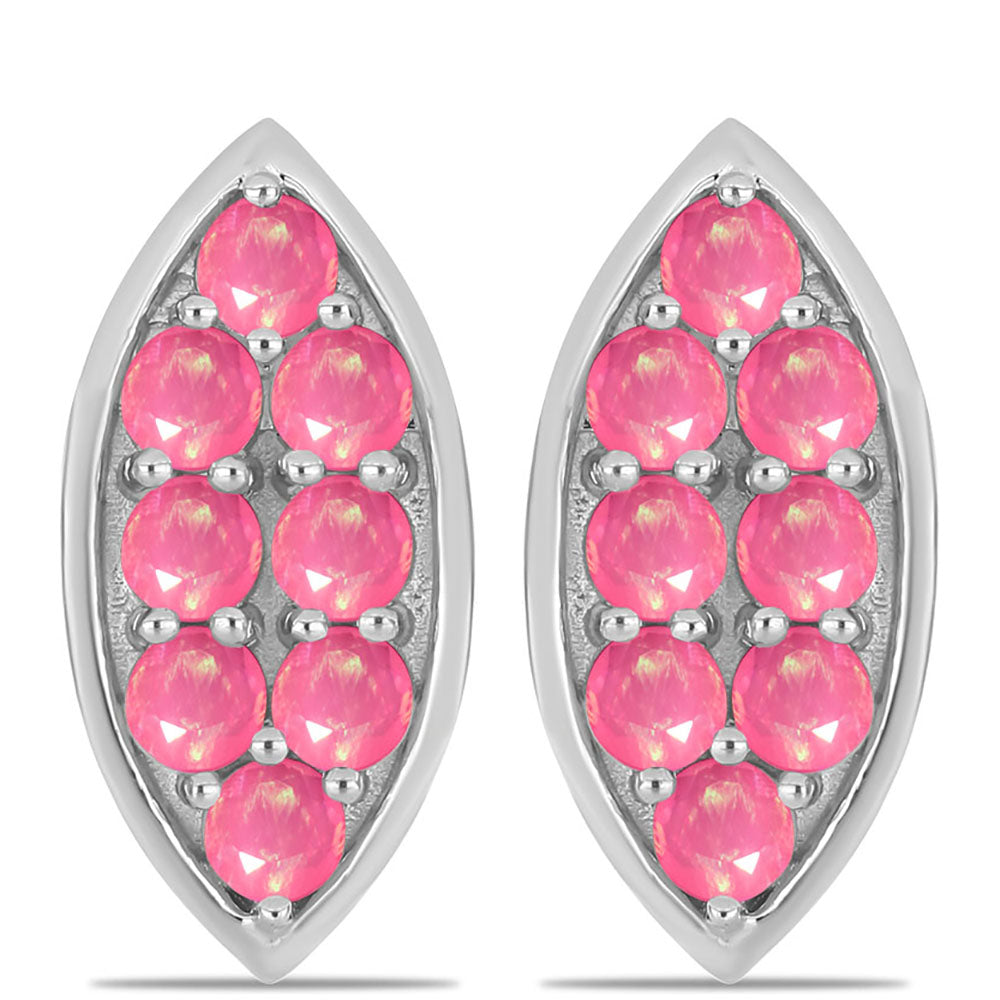 Pendientes de Plata con Ópalo Rosa de Lega Dembi