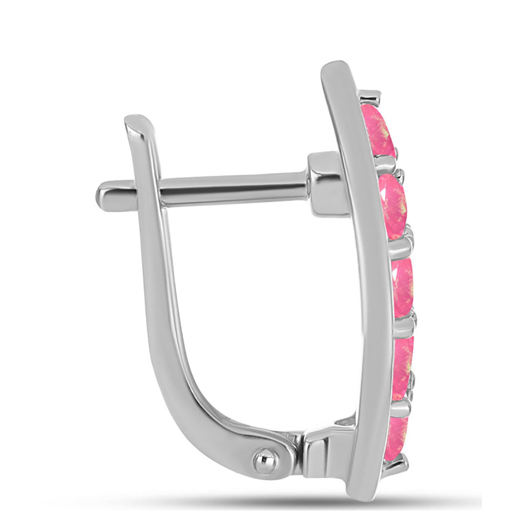 Pendientes de Plata con Ópalo Rosa de Lega Dembi