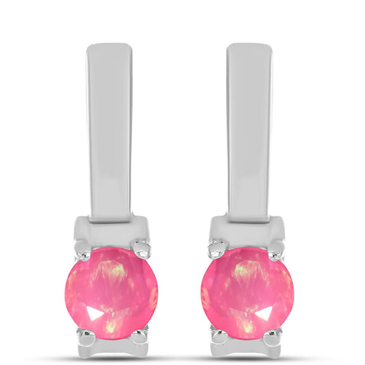 Pendientes de Plata con Ópalo Rosa de Lega Dembi