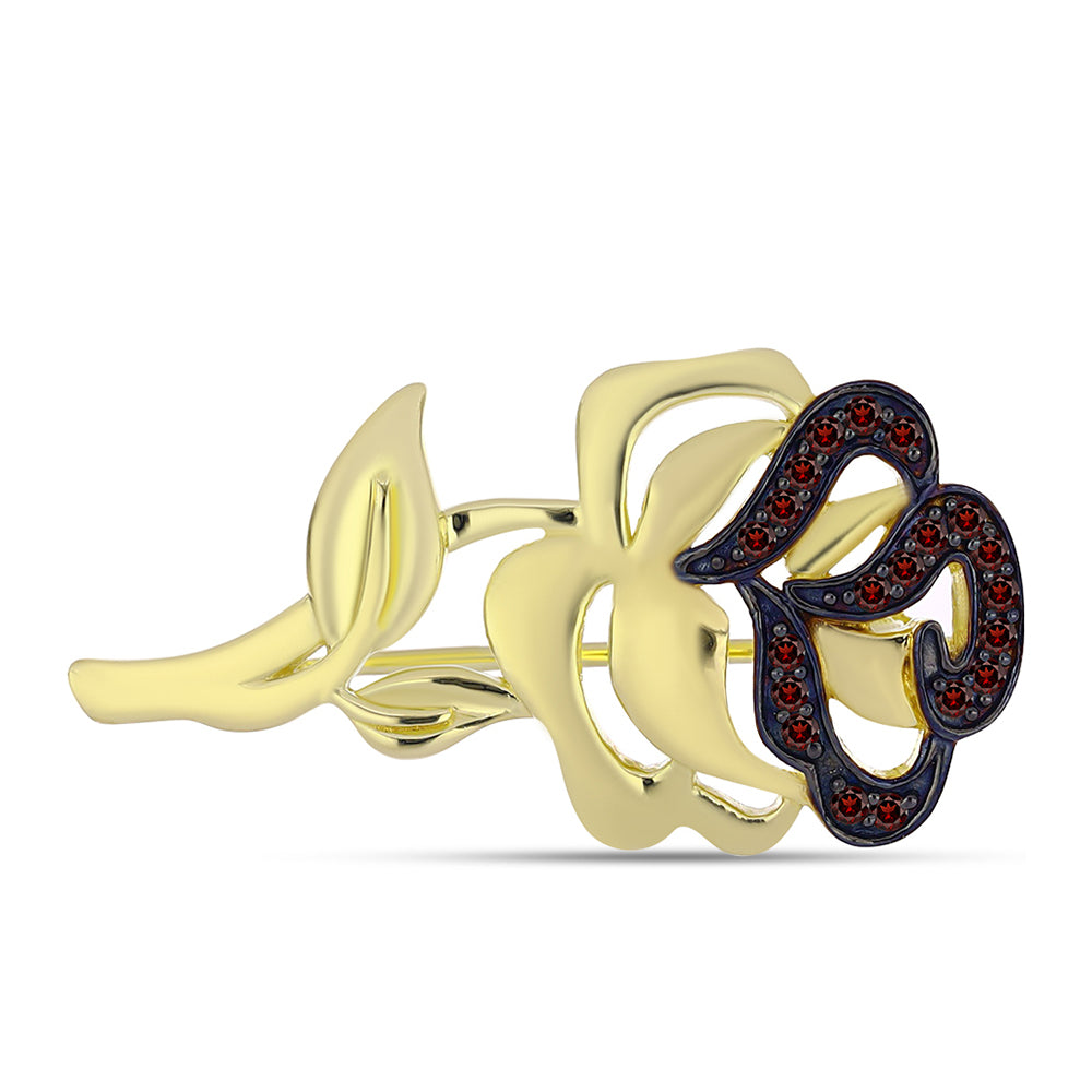 Broche de Plata Bañada en Oro con Granate Barton