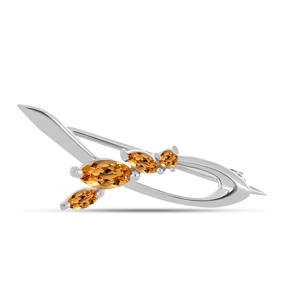 Broche de Plata con Topacio amarillo imperial 1 