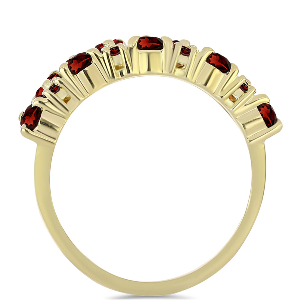 Anillo de Plata Bañada en Oro con Granate Barton