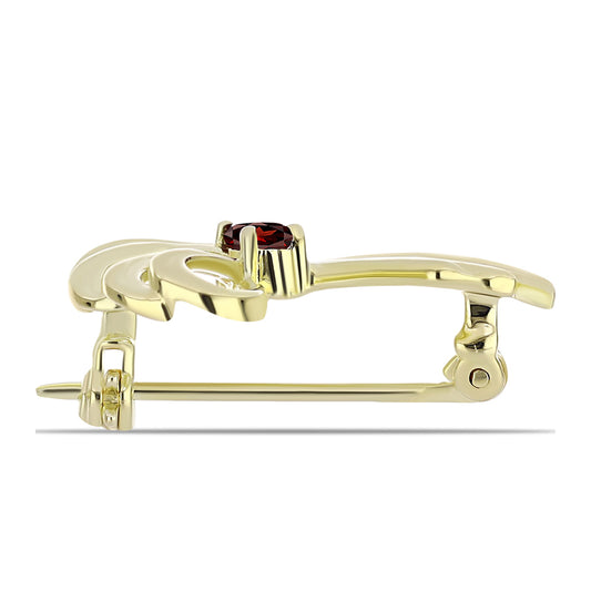 Broche de Plata Bañada en Oro con Granate Barton
