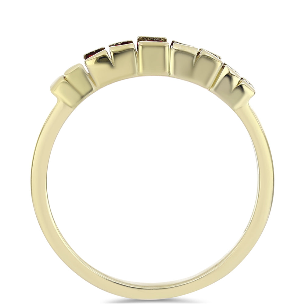 Anillo de Plata Bañada en Oro con Granate Barton