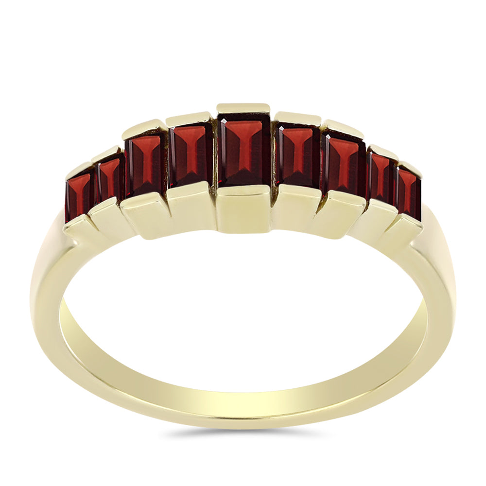 Anillo de Plata Bañada en Oro con Granate Barton 3 