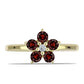 Anillo de Plata Bañada en Oro con Granate Barton y Topacio Blanco