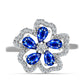 Anillo de Plata con Zafiro Azul Australiano y Topacio Blanco