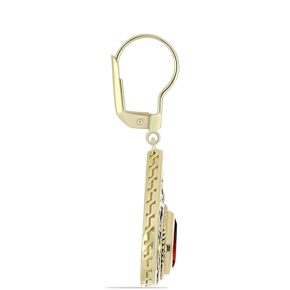 Pendientes de Plata Bañada en Oro con Granate Barton