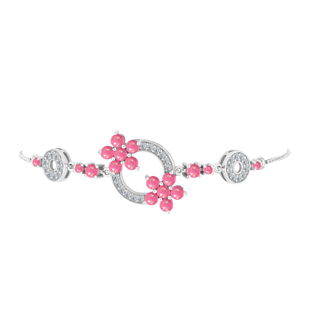 Pulsera de Plata con Ópalo Rosa de Lega Dembi y Topacio Blanco 2 