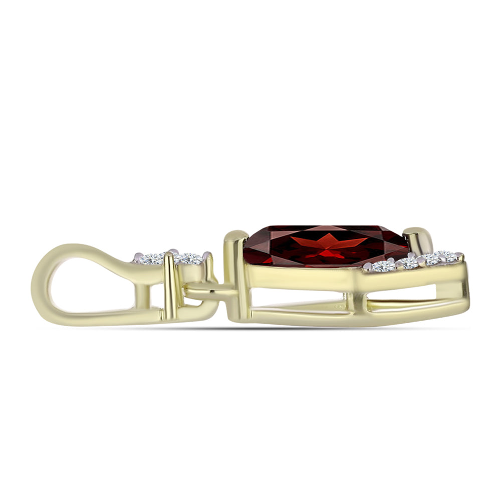 Colgante de Plata Bañada en Oro con Granate Barton y Topacio Blanco