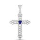 Cruz Colgante de Plata con Zafiro Azul Australiano