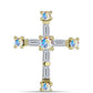 Cruz Colgante de Plata Bañada en Oro con Moisanita hielo y Zircón Blanco