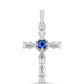Cruz Colgante de Plata con Zafiro Azul Australiano