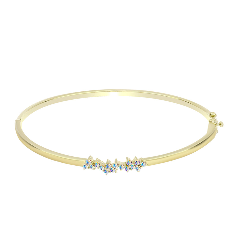 Brazalete de Plata Bañada en Oro con Moisanita hielo 1 