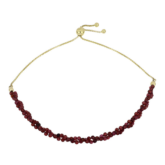 Pulsera de Plata Bañada en Oro con Granate Barton