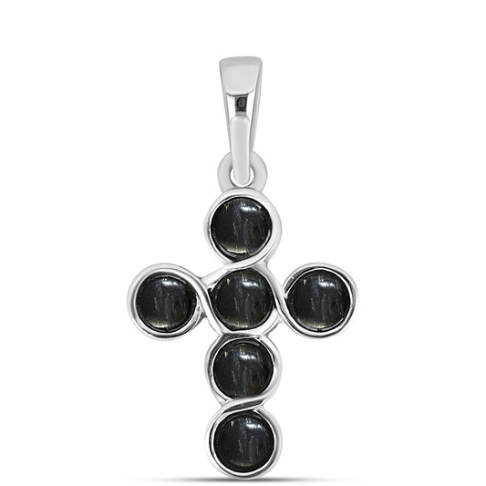 Cruz Colgante de Plata con Jaspe Picasso