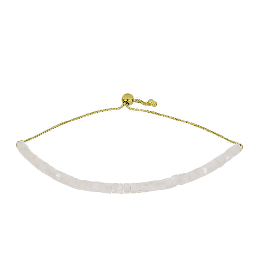 Pulsera de Plata Bañada en Oro con Madreperla