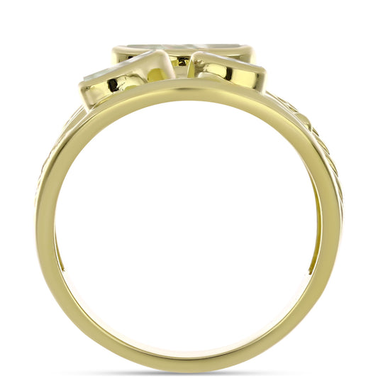 Anillo de Plata Bañada en Oro con Madreperla