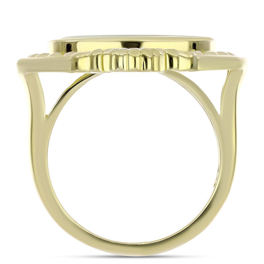 Anillo de Plata Bañada en Oro con Madreperla