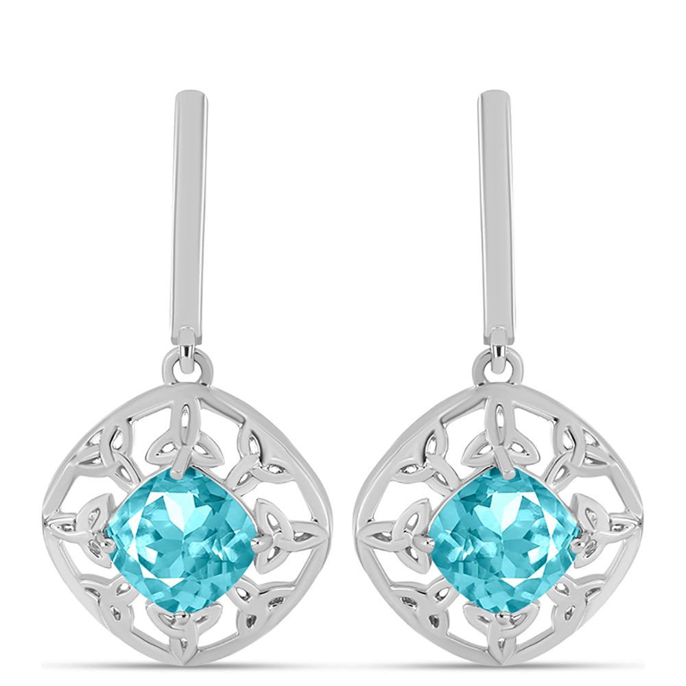 Pendientes de Plata con Cuarzo Paraiba