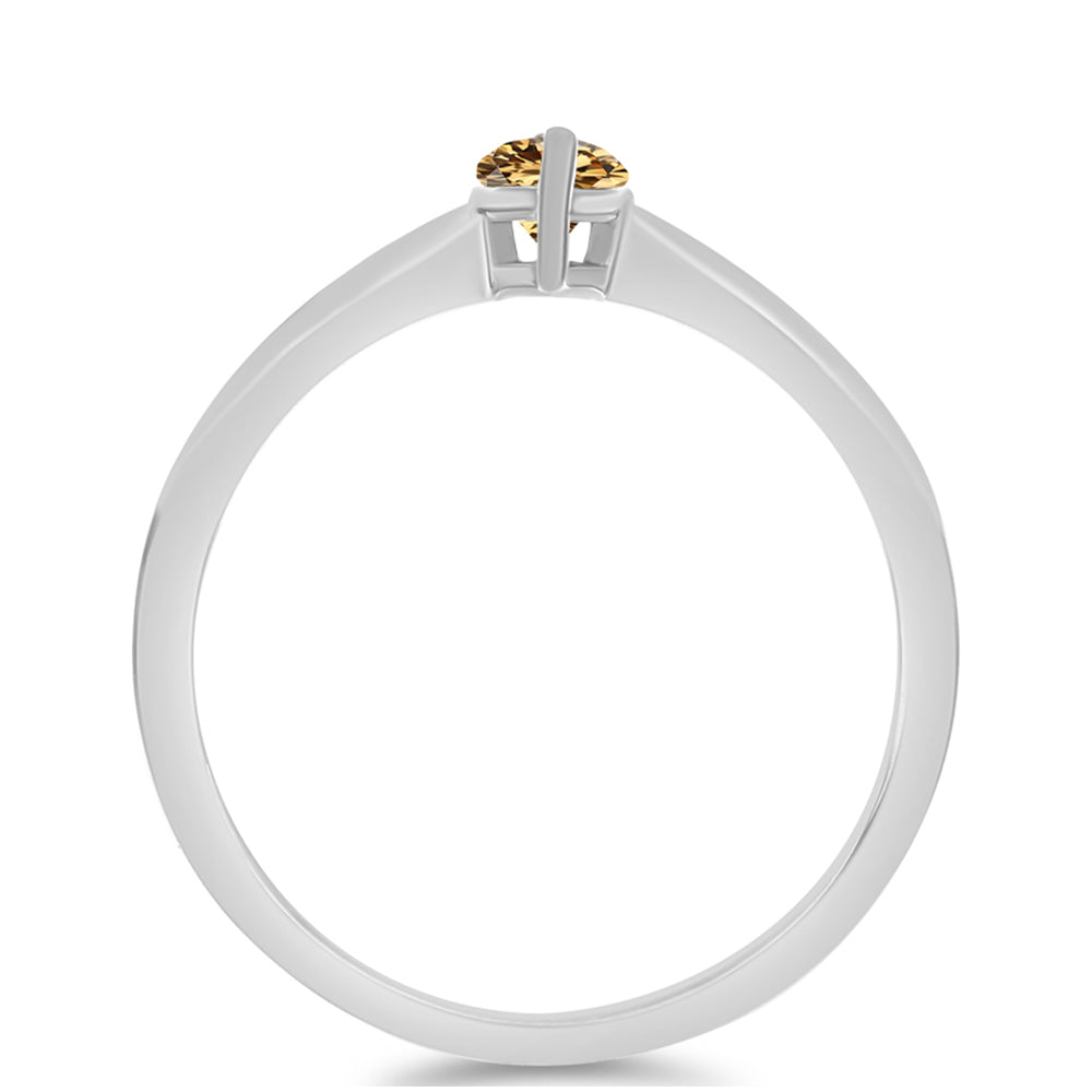 Anillo de Plata con Moisanita Champagne 2 