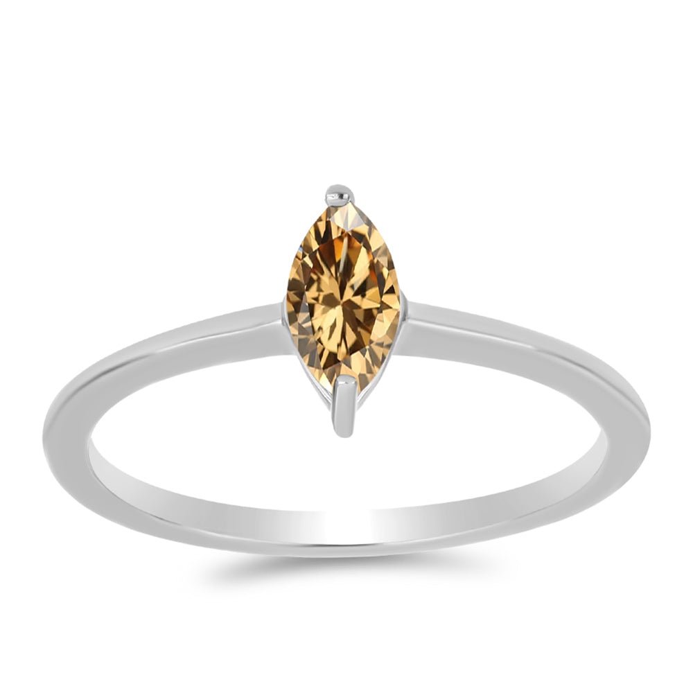 Anillo de Plata con Moisanita Champagne