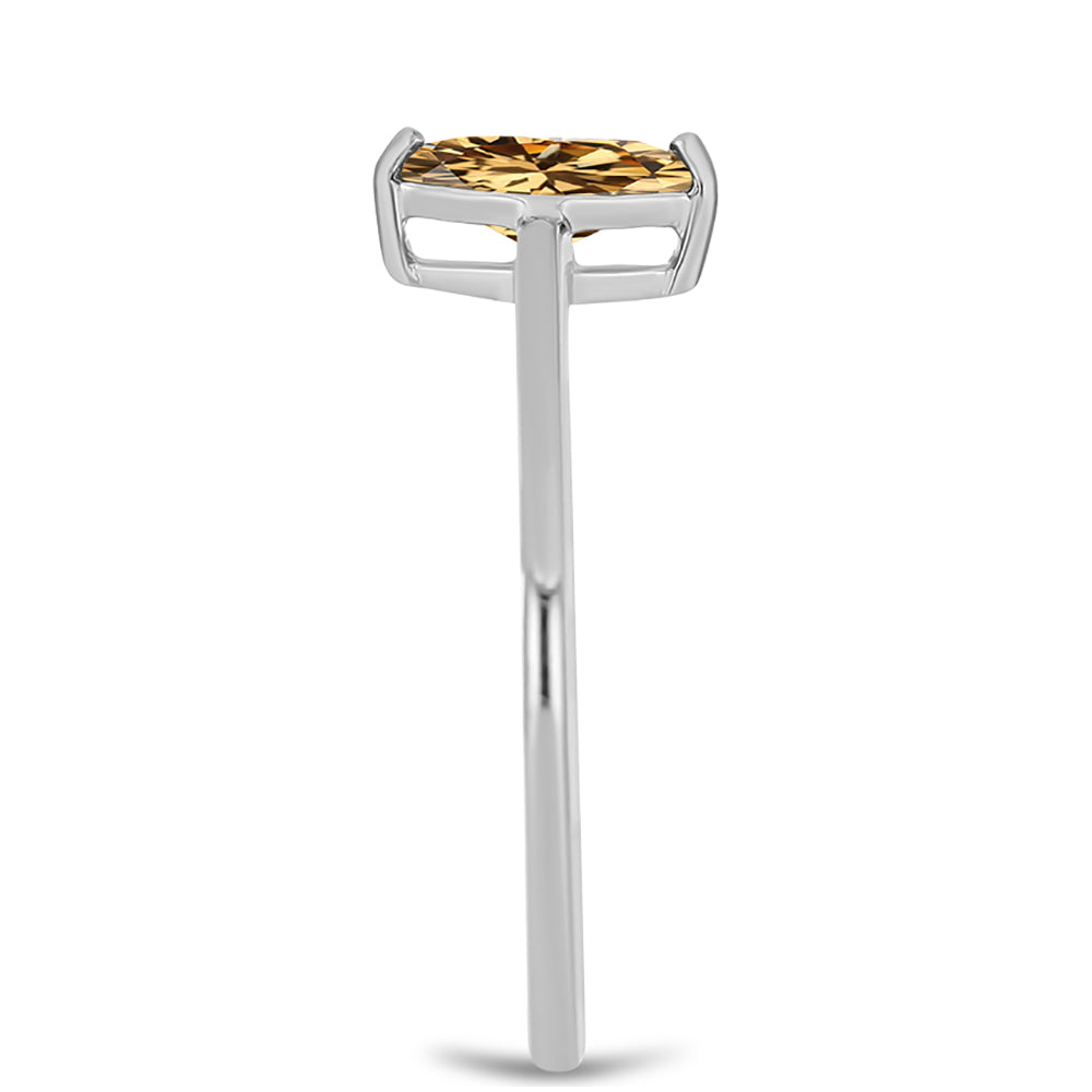 Anillo de Plata con Moisanita Champagne 4 