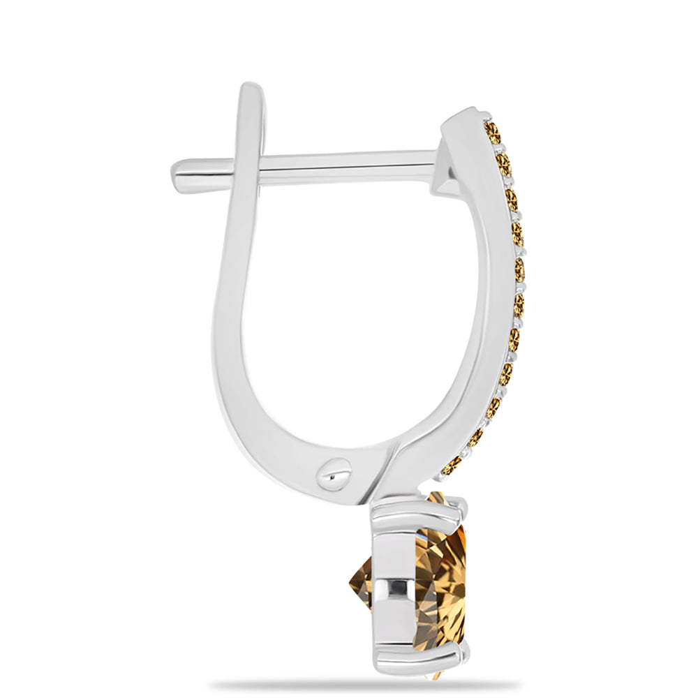 Pendientes de Plata con Moisanita Champagne