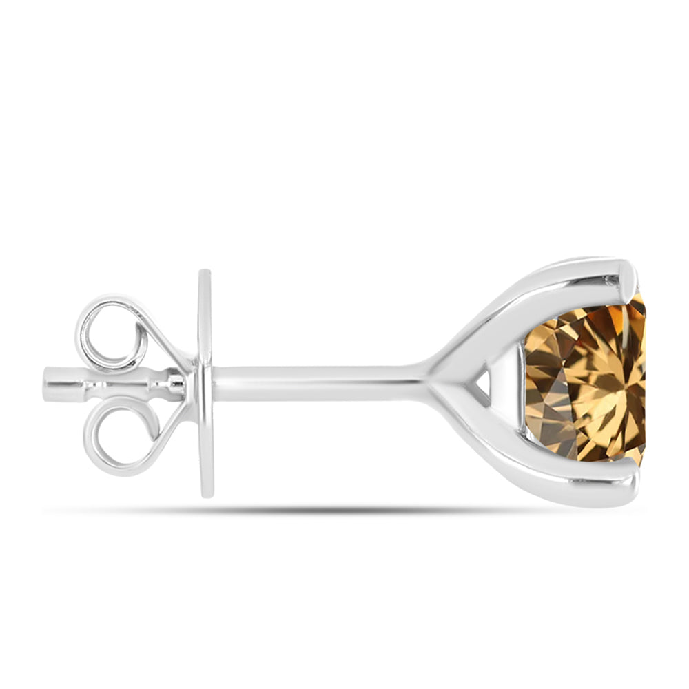 Pendientes de Plata con Moisanita Champagne 2 