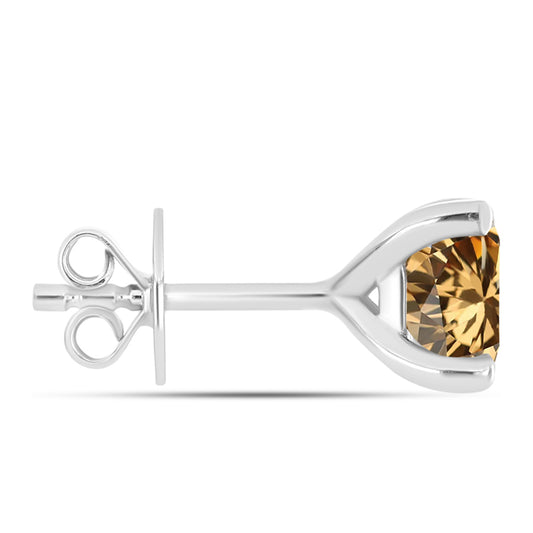 Pendientes de Plata con Moisanita Champagne