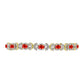Pulsera de Plata Bañada en Oro con Ópalo Rojo etíope de Lega Dembi y Topacio Blanco