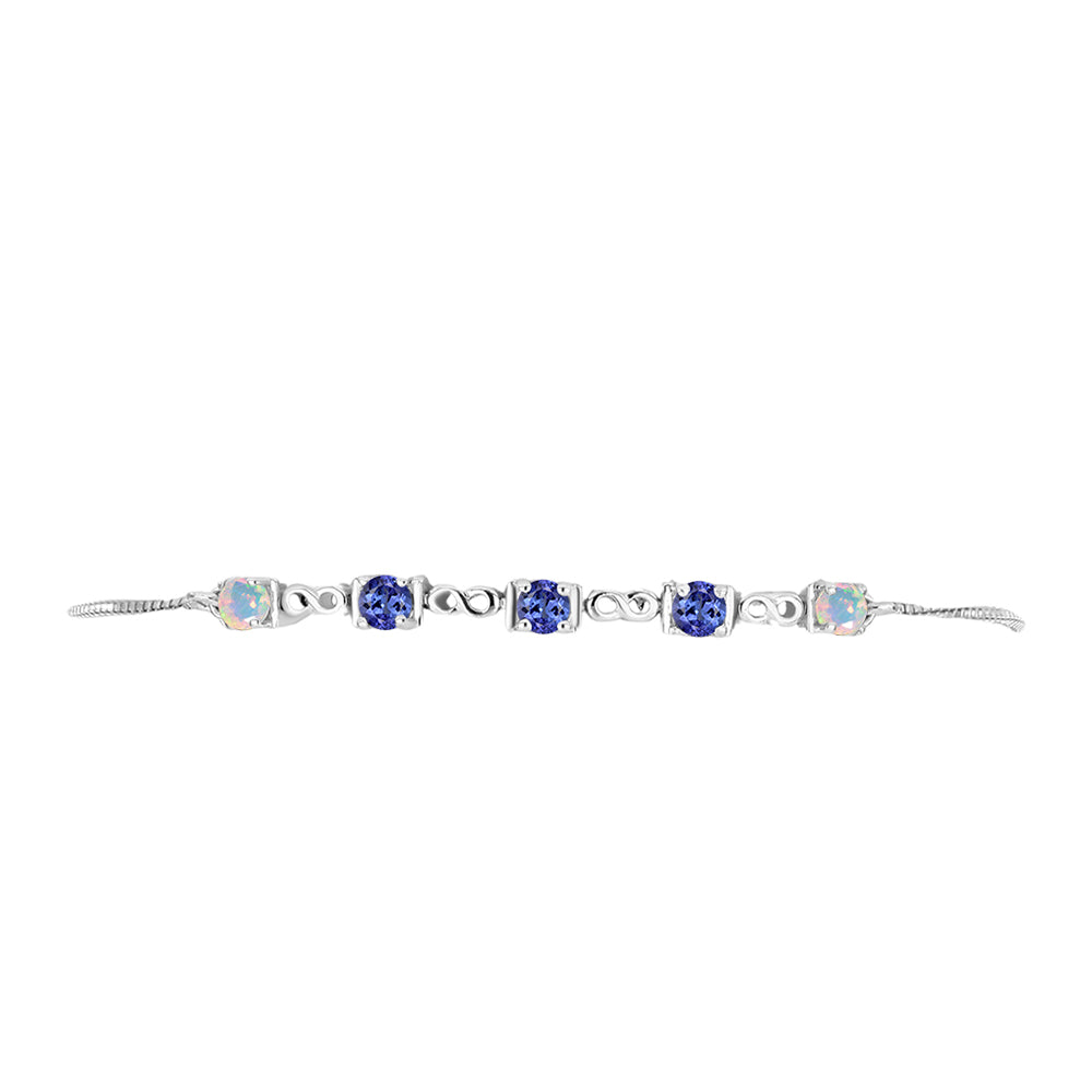 Pulsera de Plata con Tanzanita AAA y Ópalo Etiopie blanci de Lega Dembi 2 