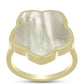 Anillo de Plata Bañada en Oro con Madreperla