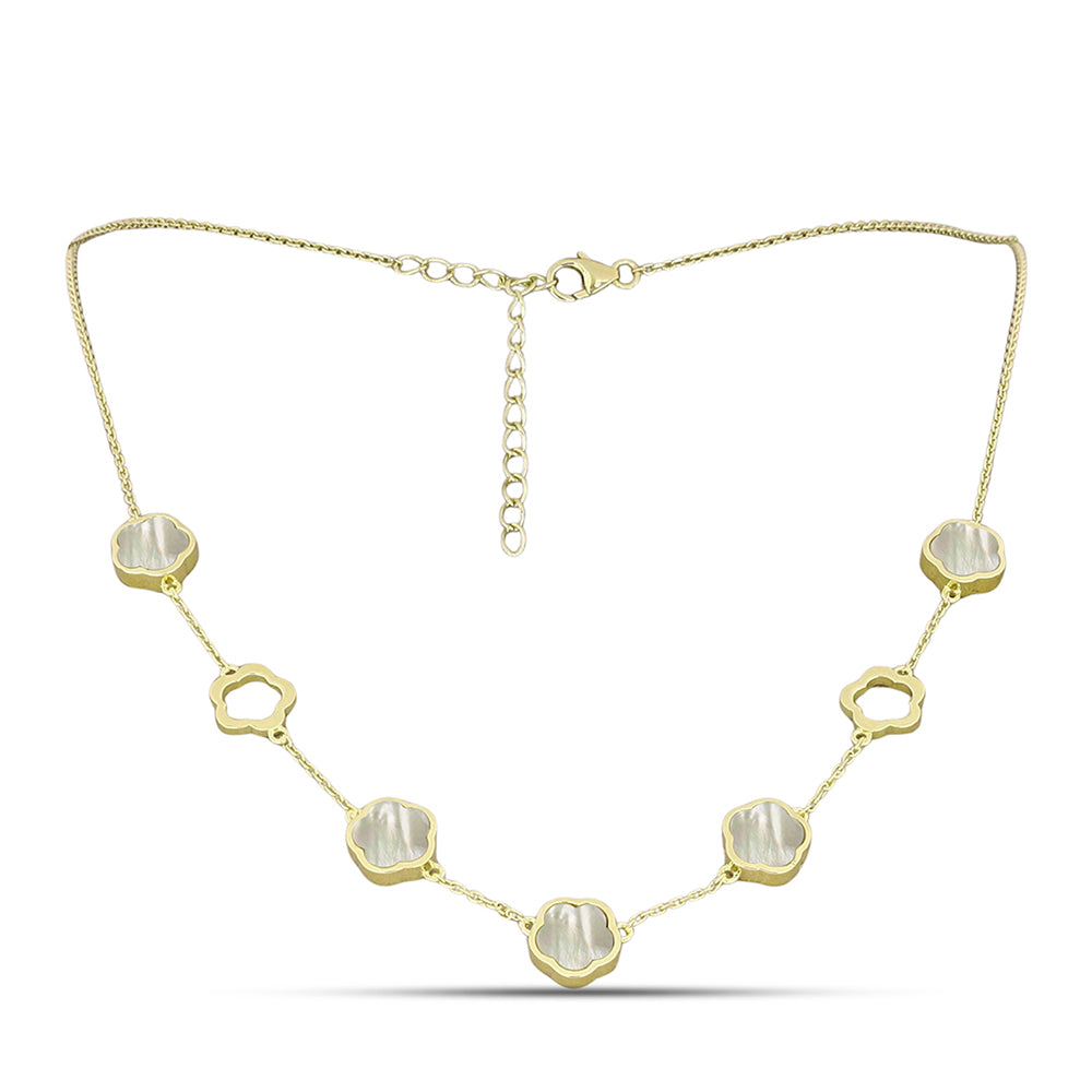 Collar de Plata Bañada en Oro con Madreperla 1 