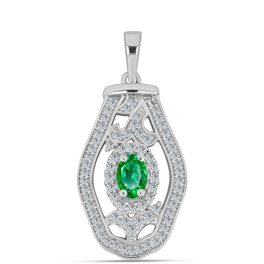 Colgante de Plata con Granate Kijani y Topacio Blanco