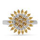 Anillo de Plata con Moisanita Champagne