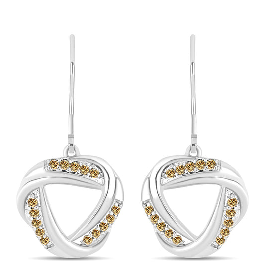 Pendientes de Plata con Moisanita Champagne