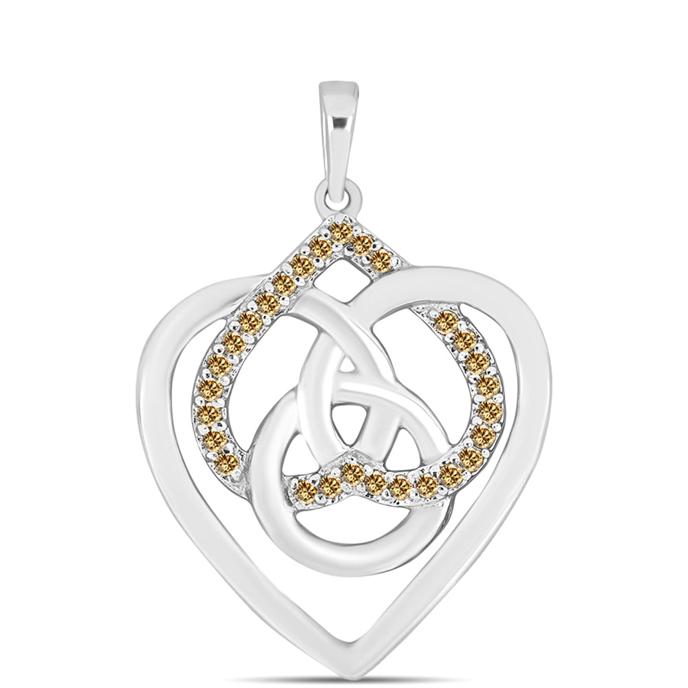 Colgante de Plata con Moisanita Champagne