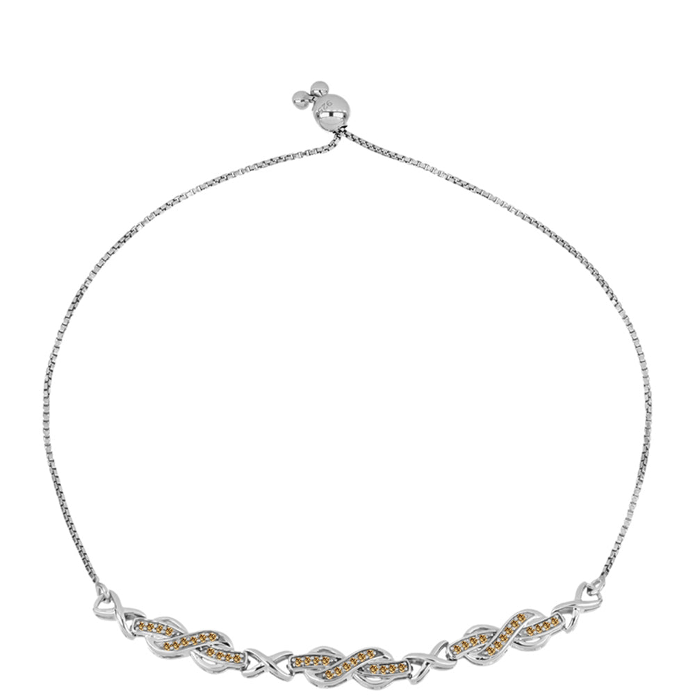Pulsera de Plata con Moisanita Champagne 1 